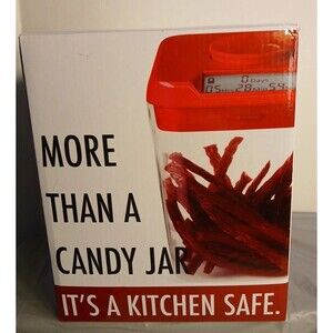 Kitchen SafeTime Locking Temptations-Cellphone Money RED Lid Clear Base 3.5 qt